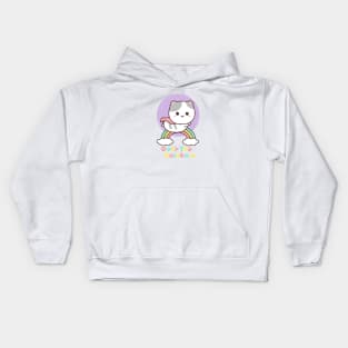 LOVE CAT OVER THE RAINBOW Kids Hoodie